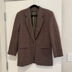 BENARD HOLTZMAN vintage Houndstooth wool Blazer in Brown and Purple.see below